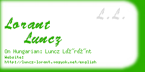 lorant luncz business card